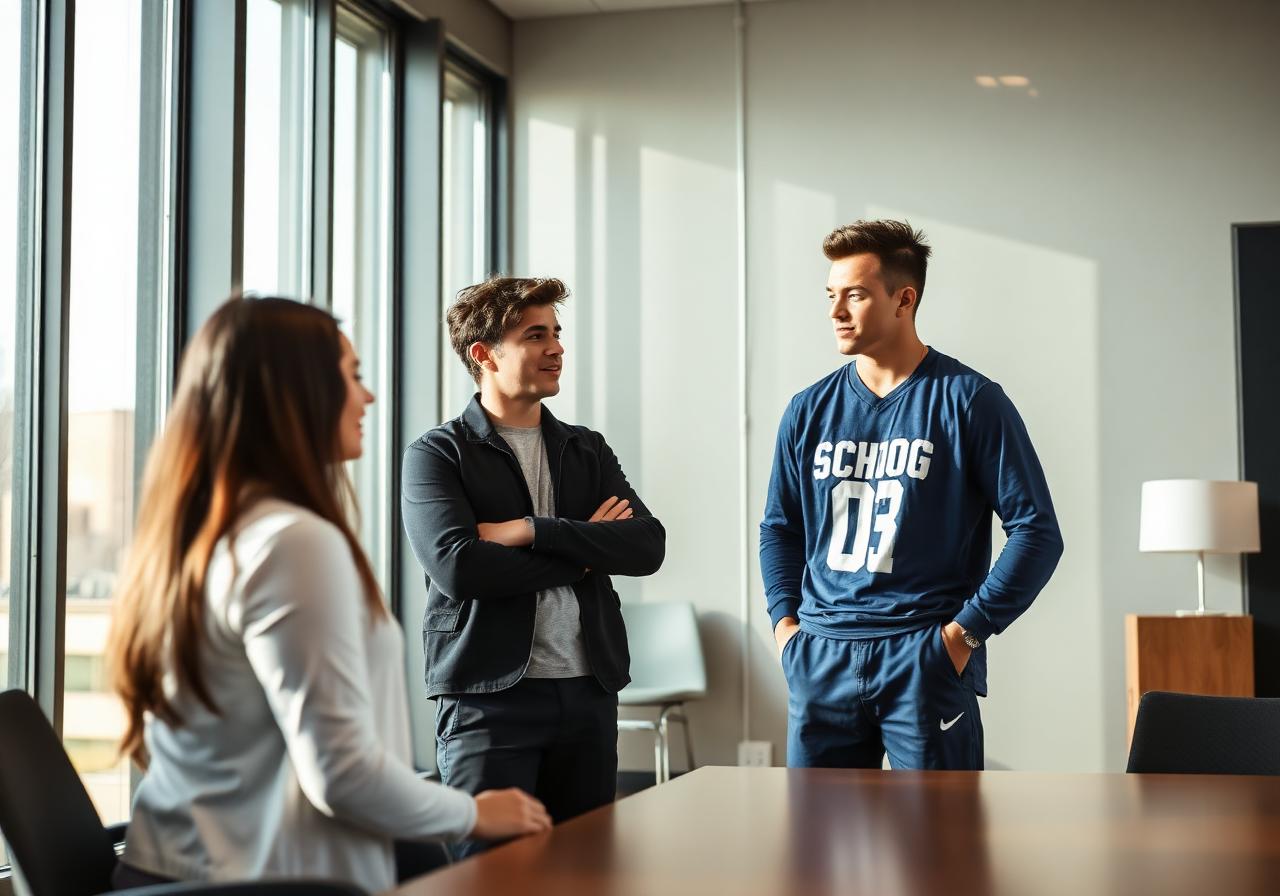 ISAC mentor speaking with a student-athlete